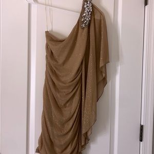 Gold Sparkly One Shoulder Dress